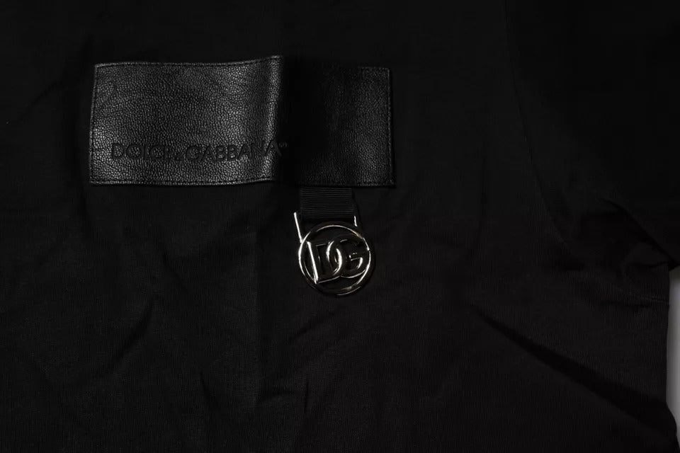 Dolce & Gabbana T-shirt girocollo in cotone con logo nero
