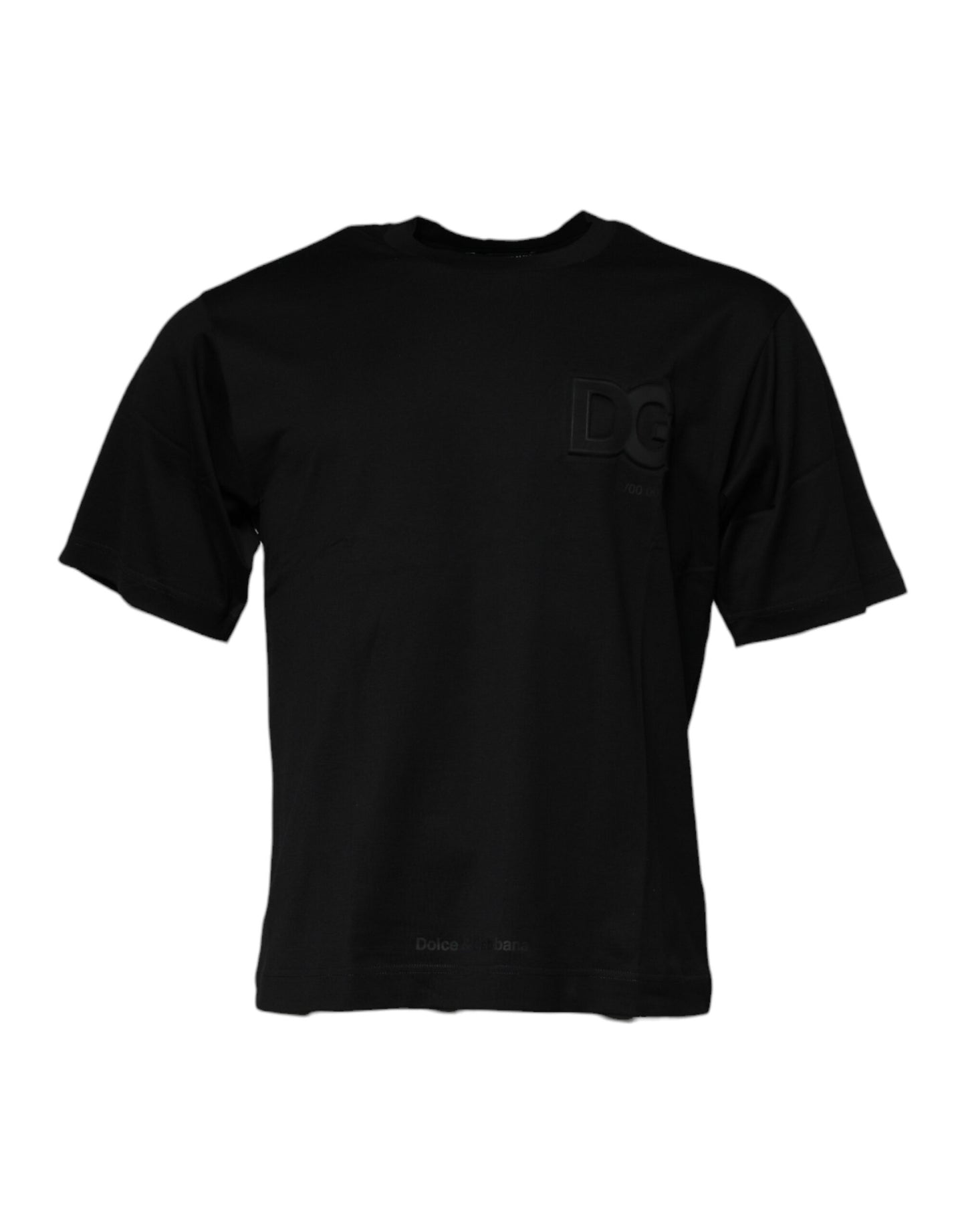 Dolce & Gabbana T-shirt girocollo da uomo in cotone con logo nero
