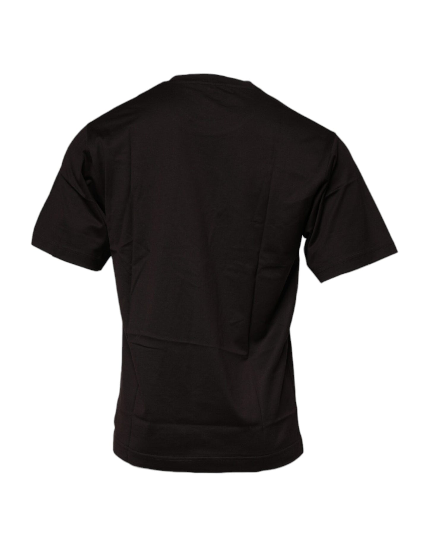 Dolce & Gabbana T-shirt girocollo in cotone con logo marrone scuro
