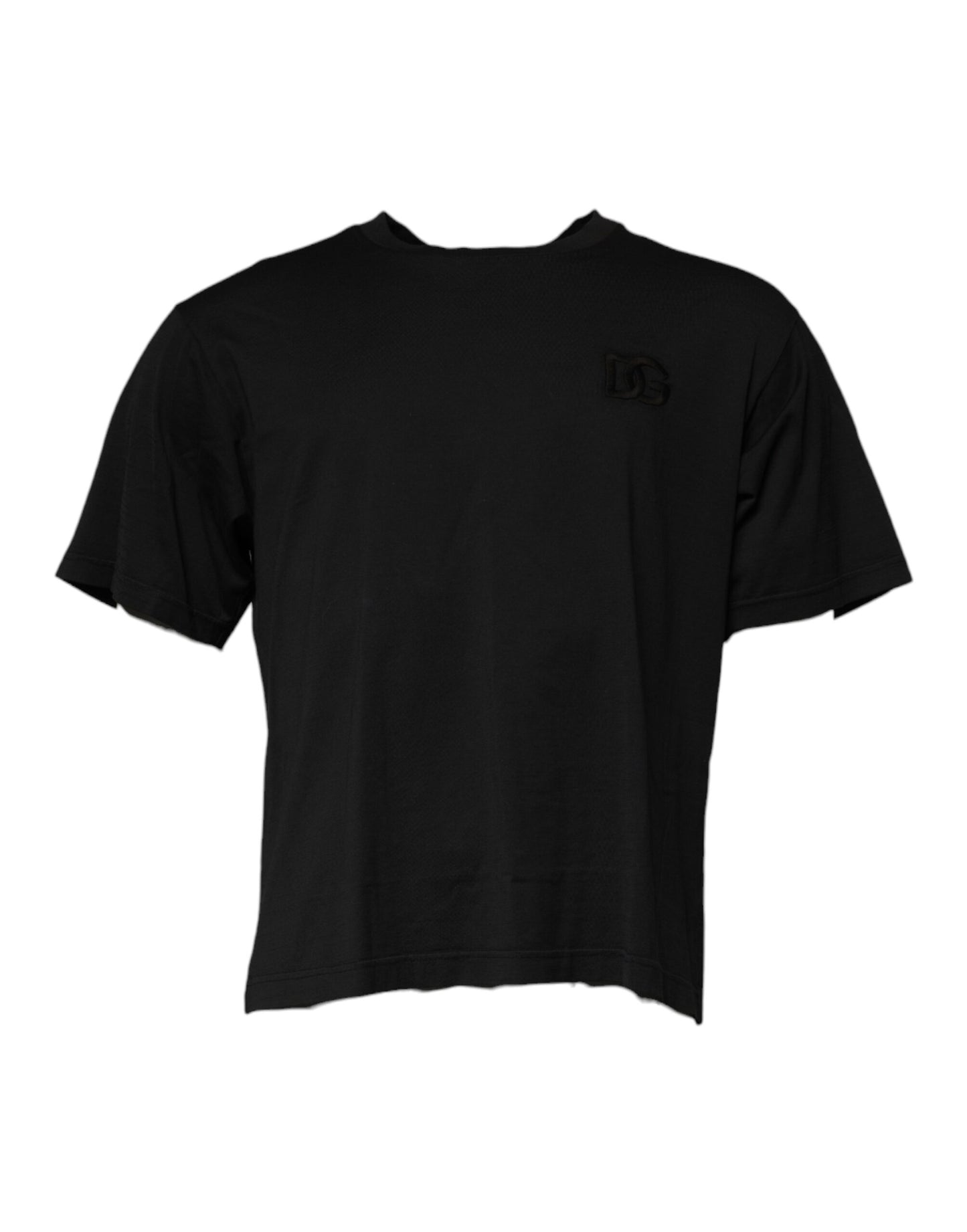 Dolce & Gabbana T-shirt girocollo in cotone con logo DG nero