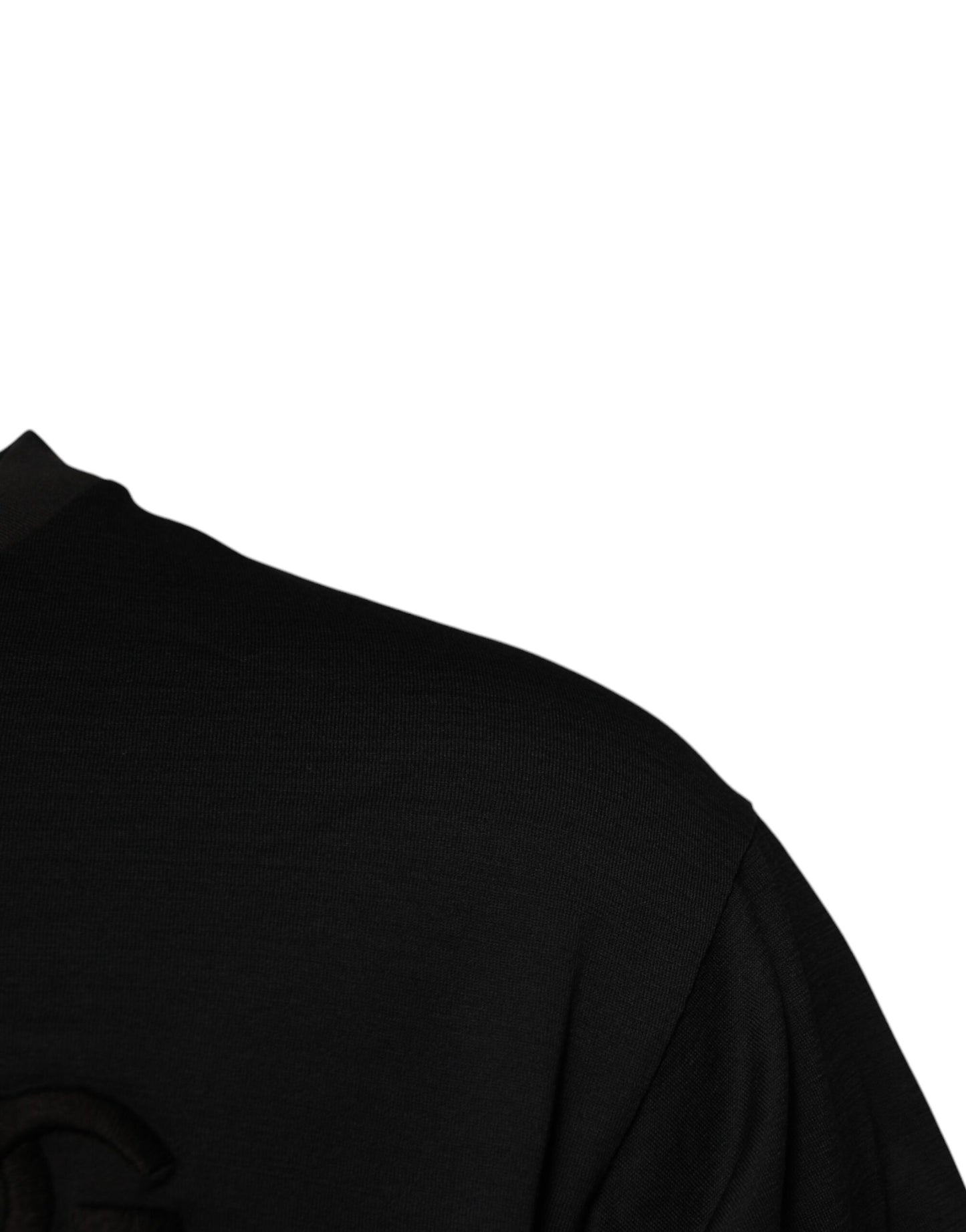 Dolce & Gabbana T-shirt girocollo in cotone con logo DG nero