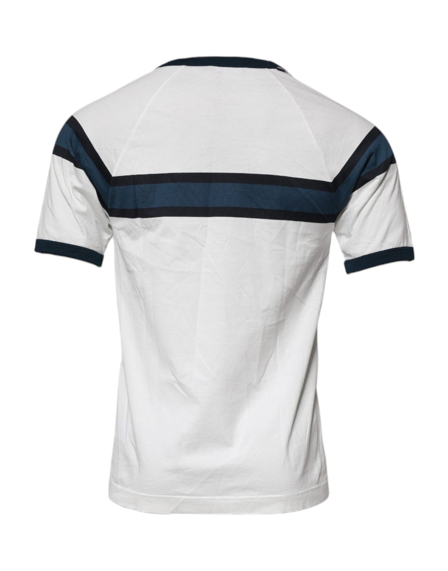 Dolce & Gabbana T-shirt girocollo da uomo in cotone con stampa logo bianco