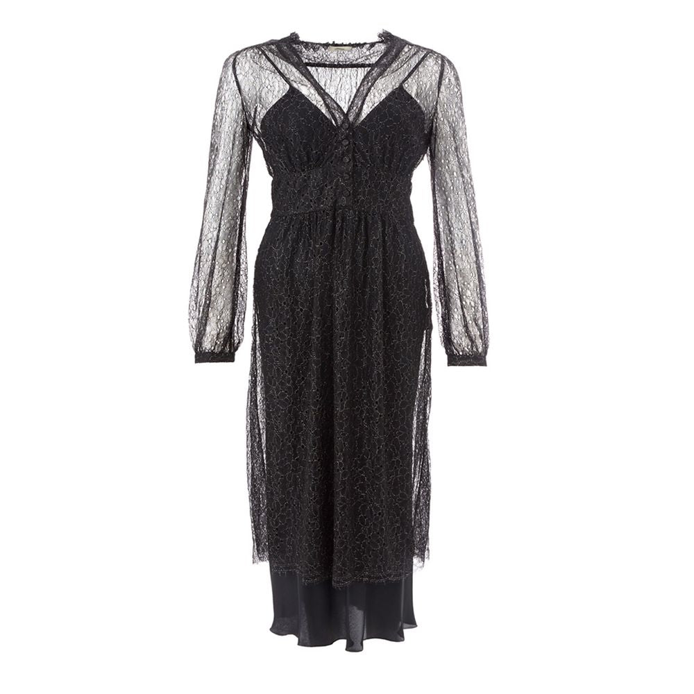Lardini Elegante Abito Nero Nylon