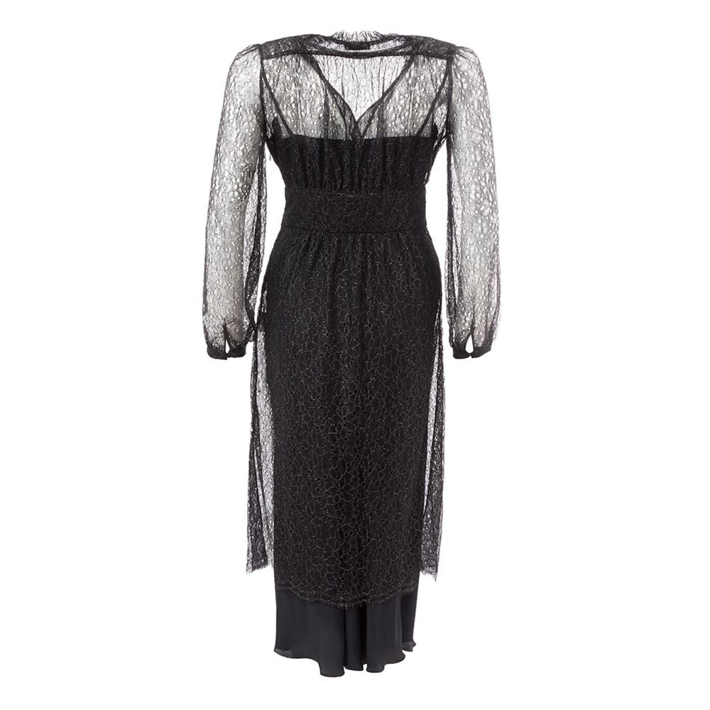 Lardini Elegante Abito Nero Nylon