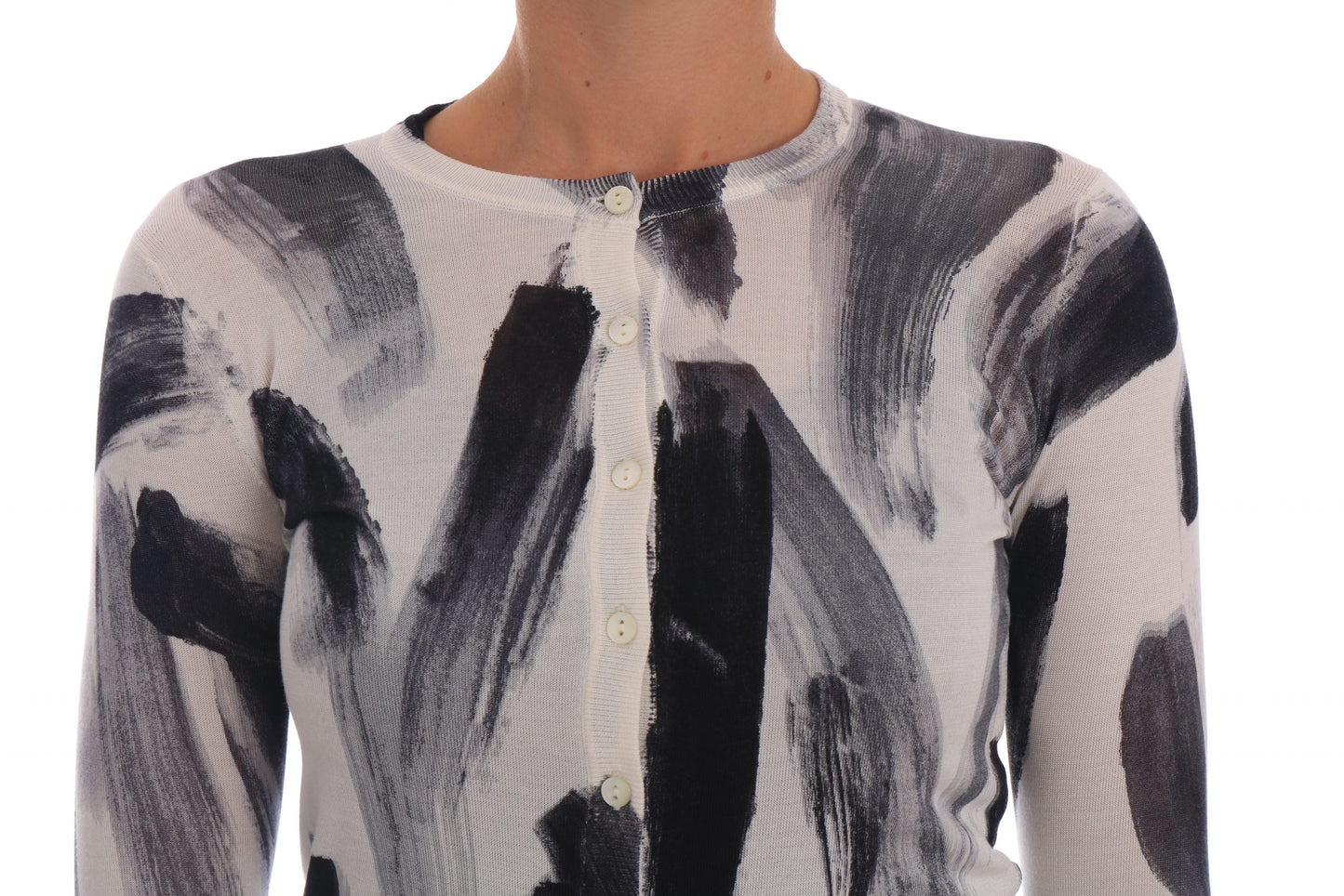 Dolce & Gabbana Maglione Elegante in Seta con Motivo Stroke
