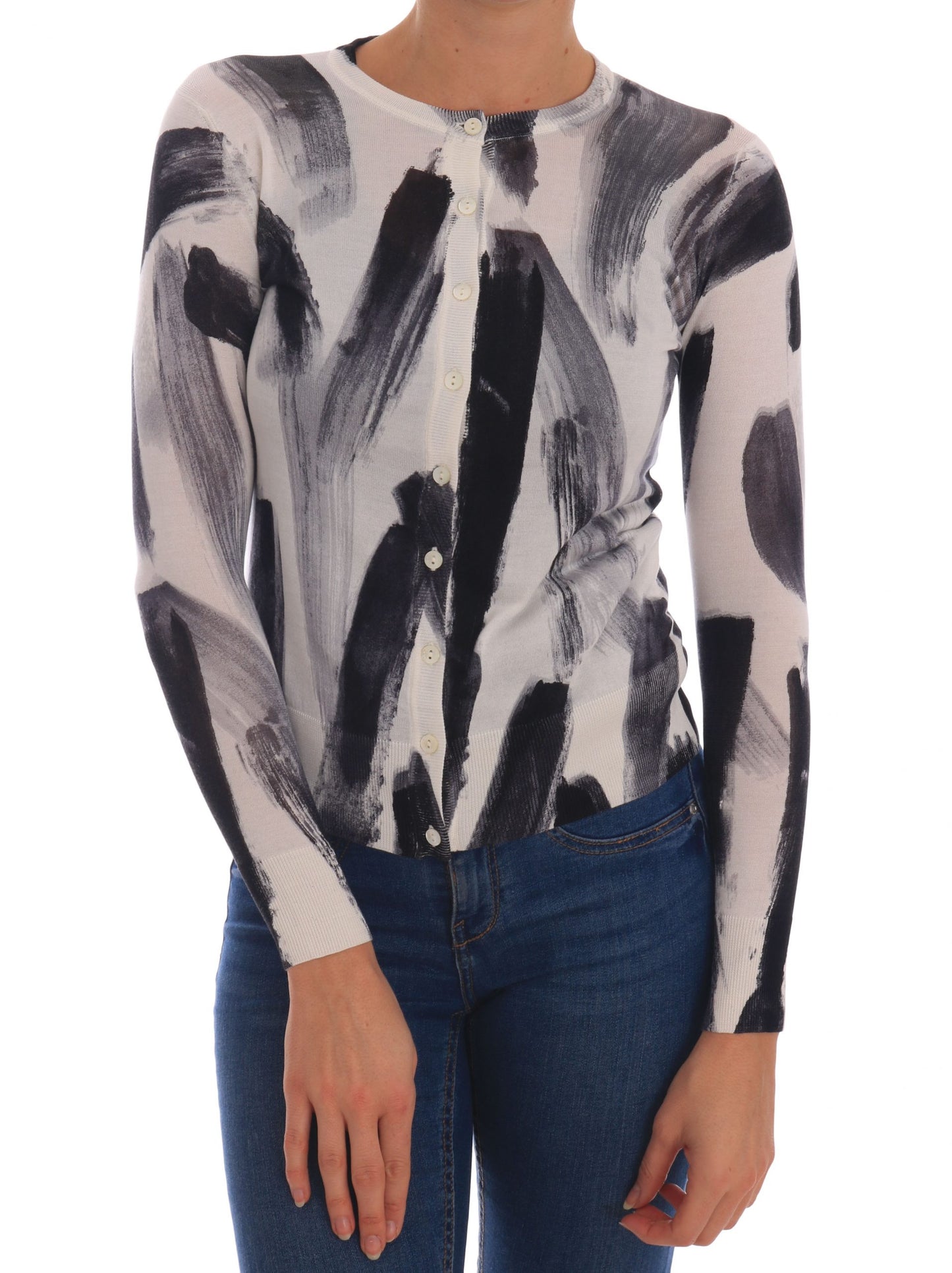 Dolce & Gabbana Maglione Elegante in Seta con Motivo Stroke
