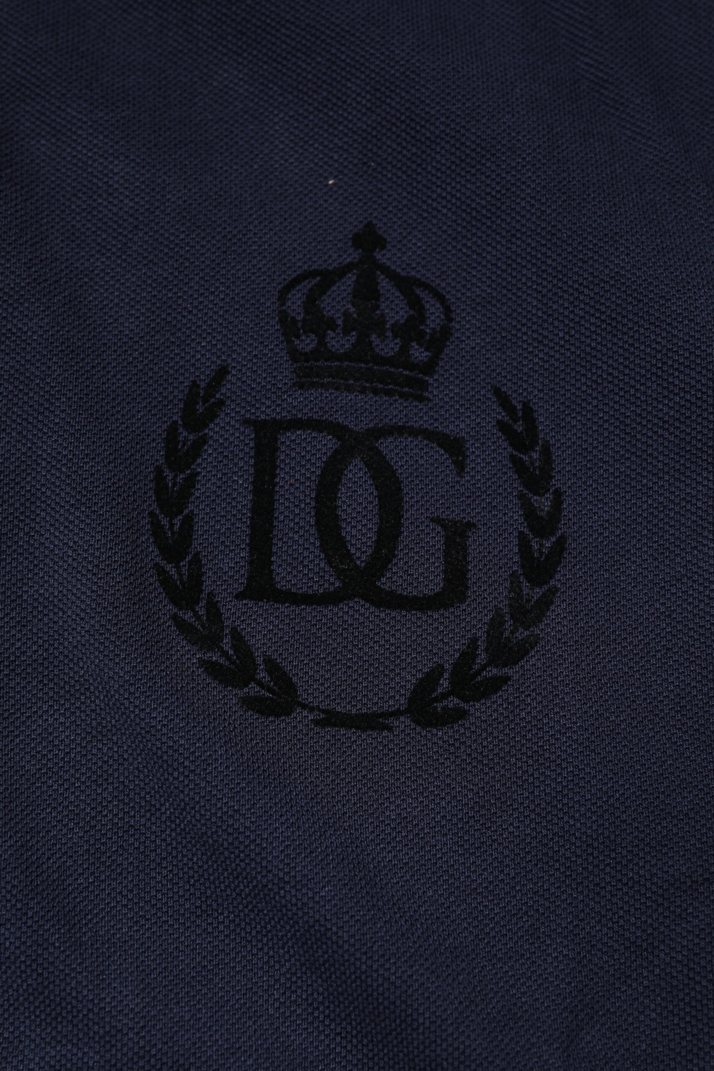 Dolce & Gabbana Dark Blue Cotton Crown Collared Polo T-shirt