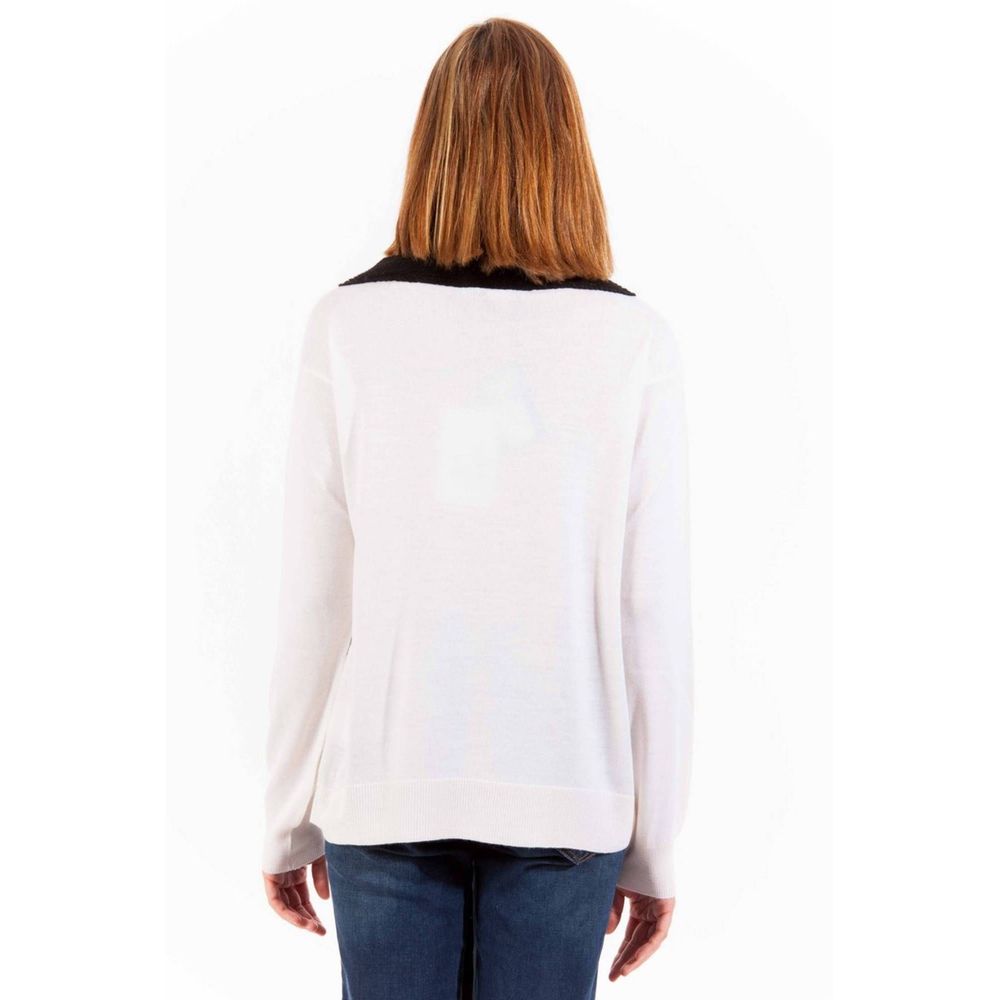 Maglione da donna in lana bianca Love Moschino