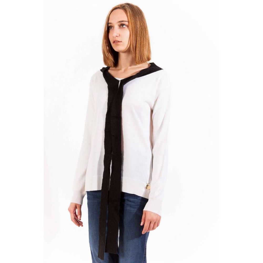 Maglione da donna in lana bianca Love Moschino