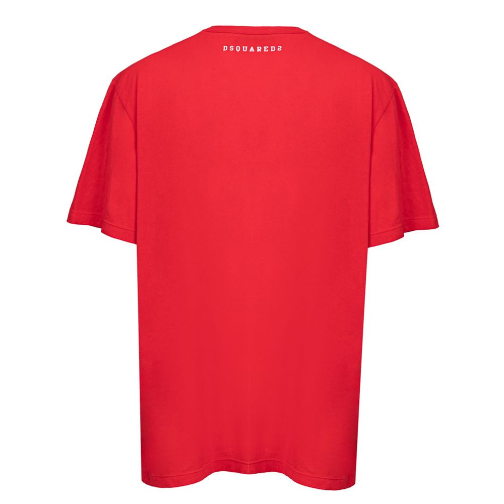 T-shirt in cotone rosso Dsquared²