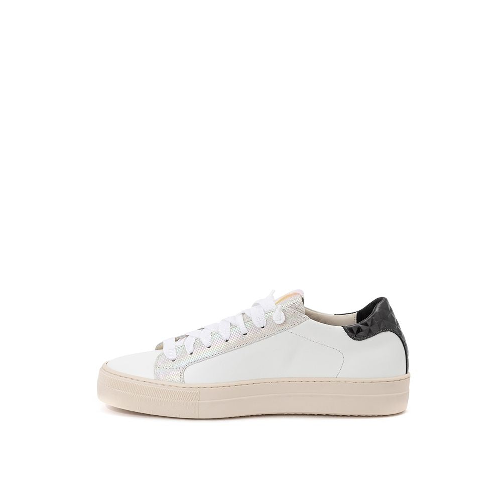 P448 Esalta il tuo stile di sneaker con le scarpe da ginnastica in pelle italiana completamente bianche