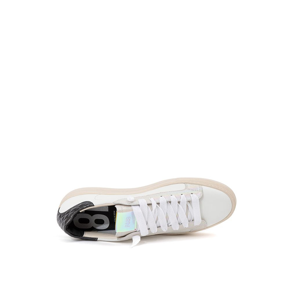 P448 Esalta il tuo stile di sneaker con le scarpe da ginnastica in pelle italiana completamente bianche