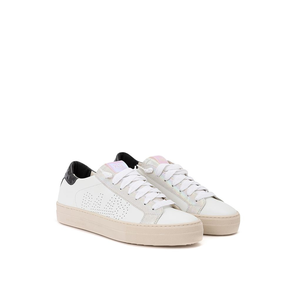 P448 Esalta il tuo stile di sneaker con le scarpe da ginnastica in pelle italiana completamente bianche