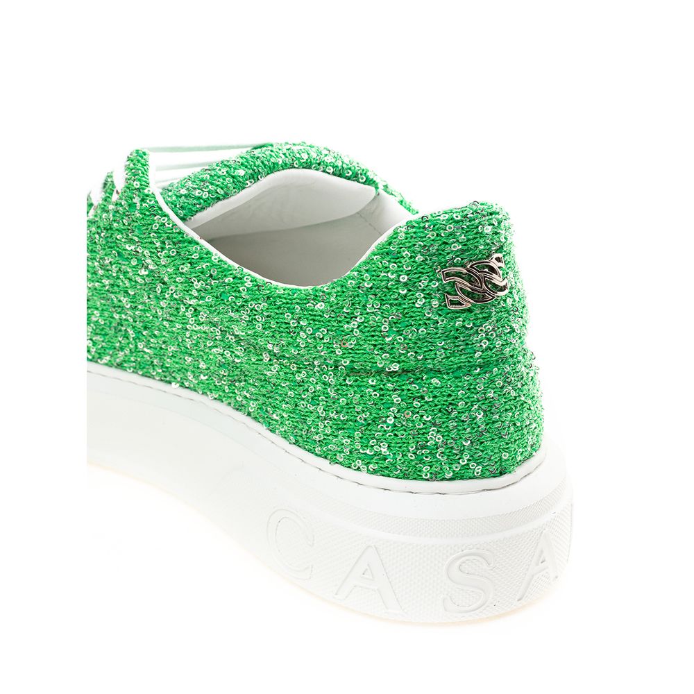 Casadei Элегантные зеленые кожаные кроссовки