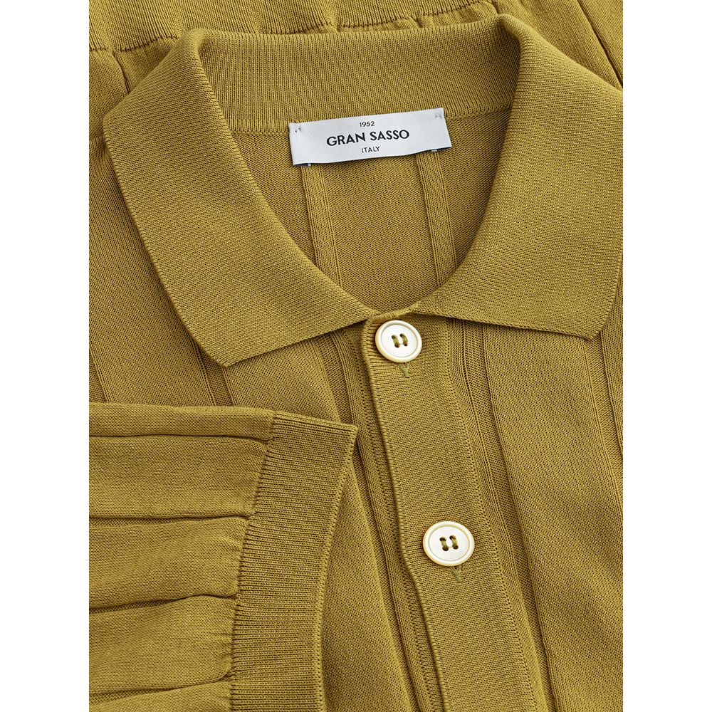 Gran Sasso Elegante T-Shirt Verde in Cotone per Uomo