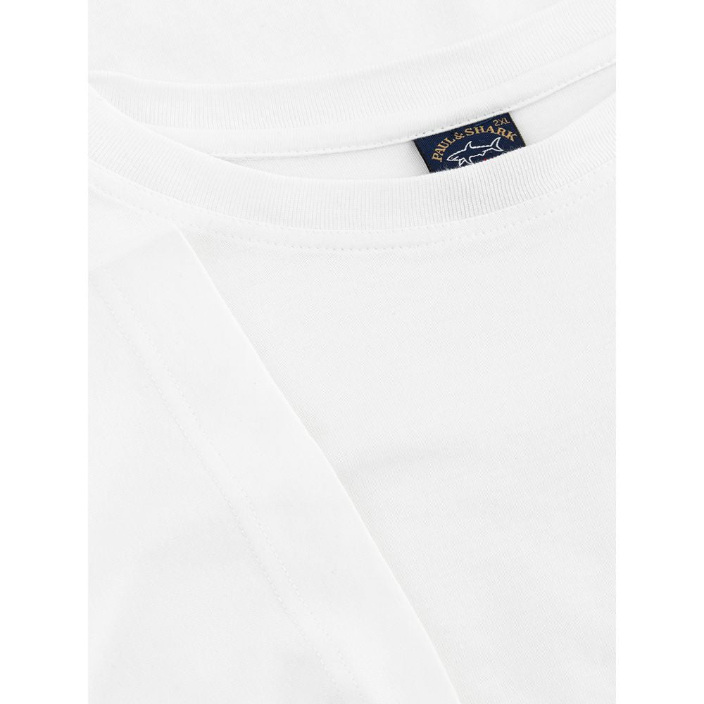 T-shirt bianca in cotone Paul & Shark
