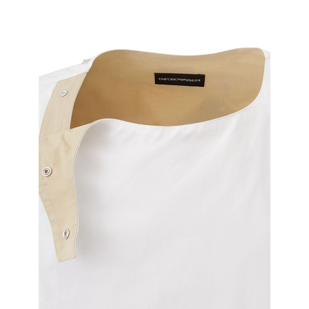 Maglione in cotone bianco Emporio Armani
