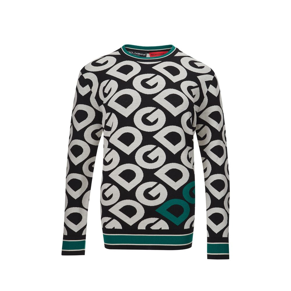 Dolce & Gabbana Elegante Maglione Nero in Cotone per uno Stile Sofisticato