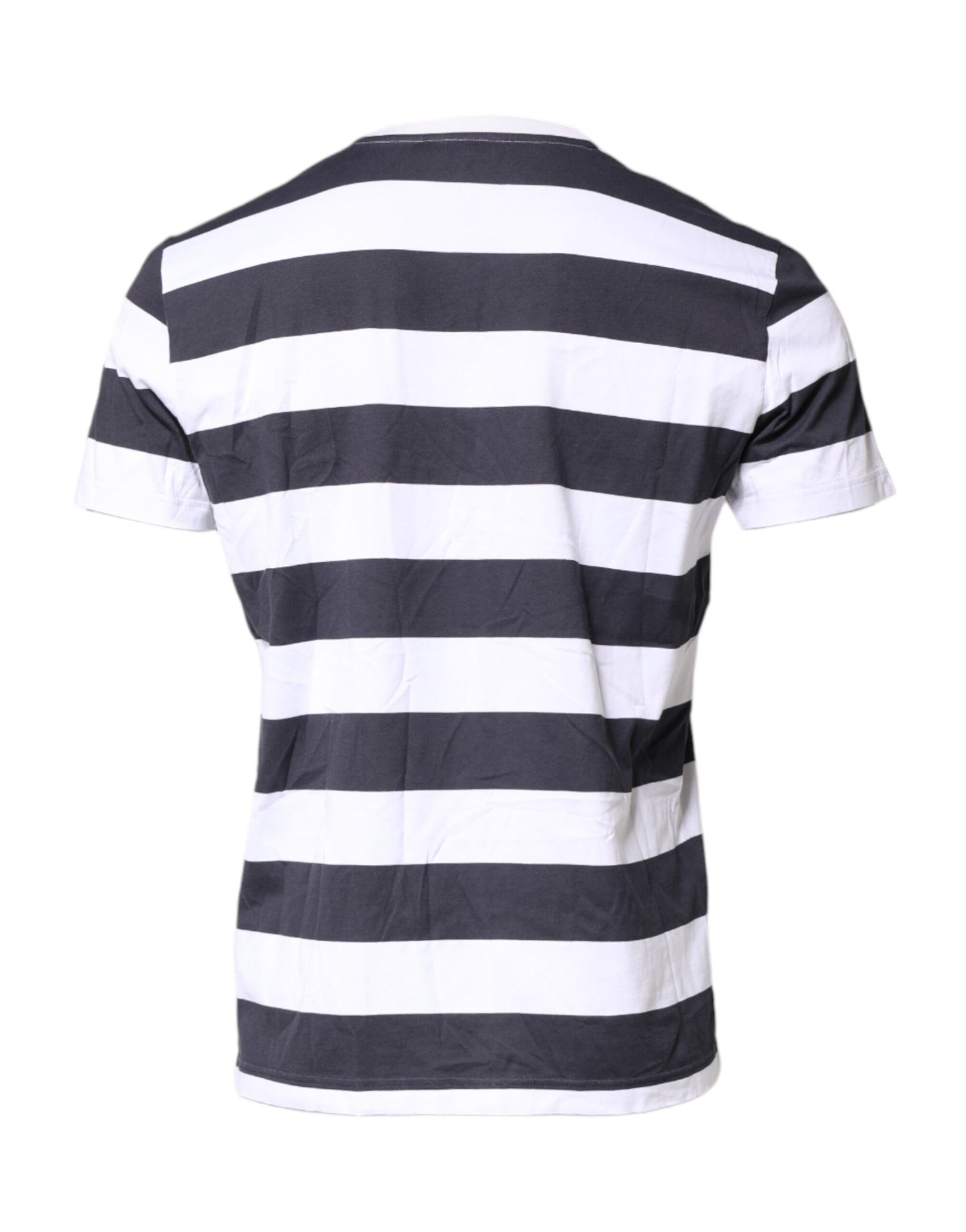 Dolce & Gabbana Blue White Striped DG MILANO Crew Neck T-shirt