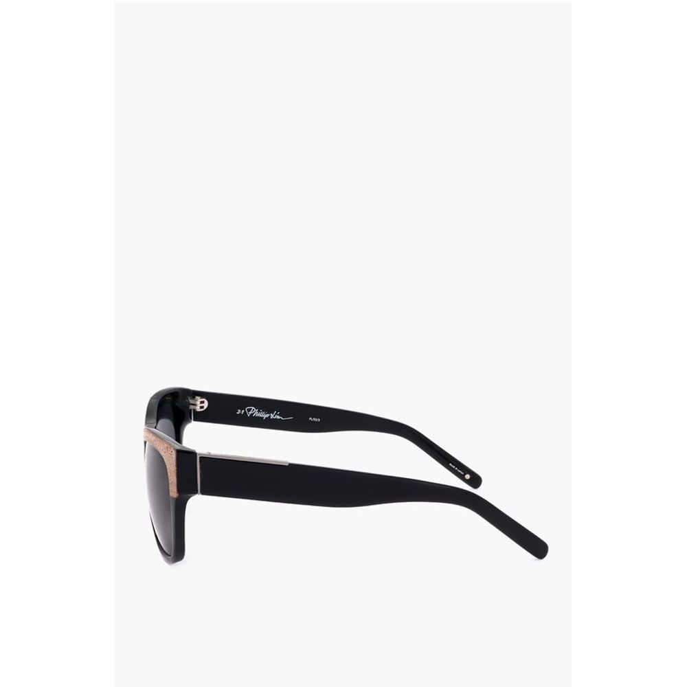 Linda Farrow PHILLIP LIM Wayfarer Sunglasses with Wood Effect Detail