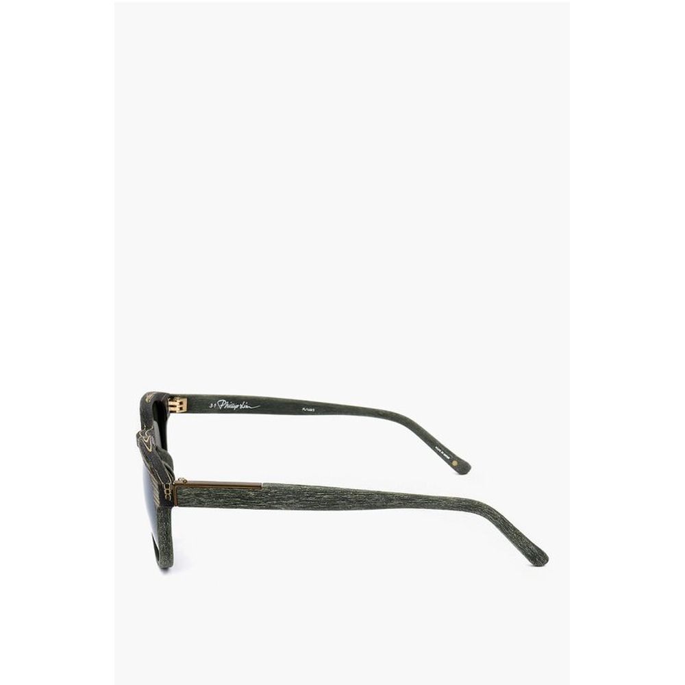 Linda Farrow PHILLIP LIM Wayfarer Sunglasses with Wood Effect Frame