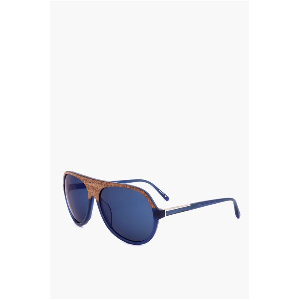 Linda Farrow PHILLIP LIM Aviator Sunglasses with Wood Effect Detail