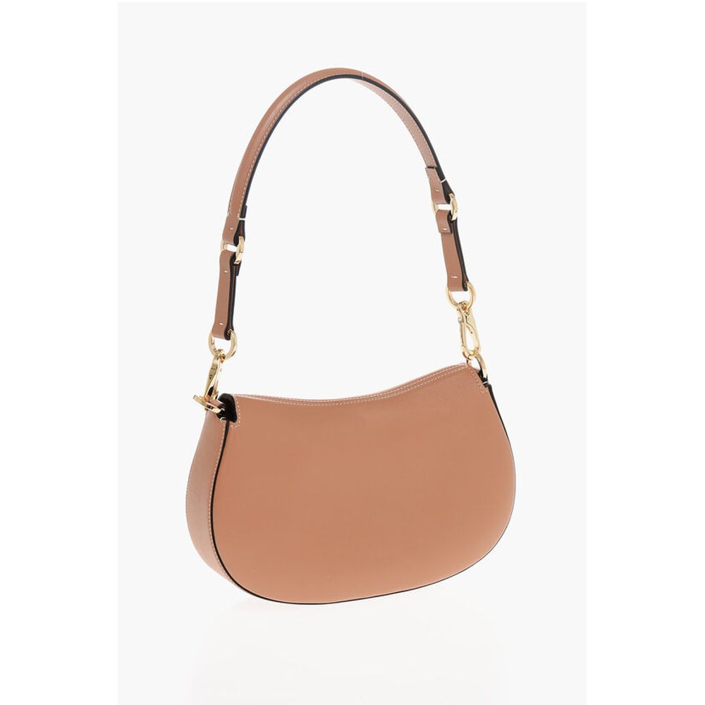 Valentino Leather Shoulder Bag with Logoed Buckle