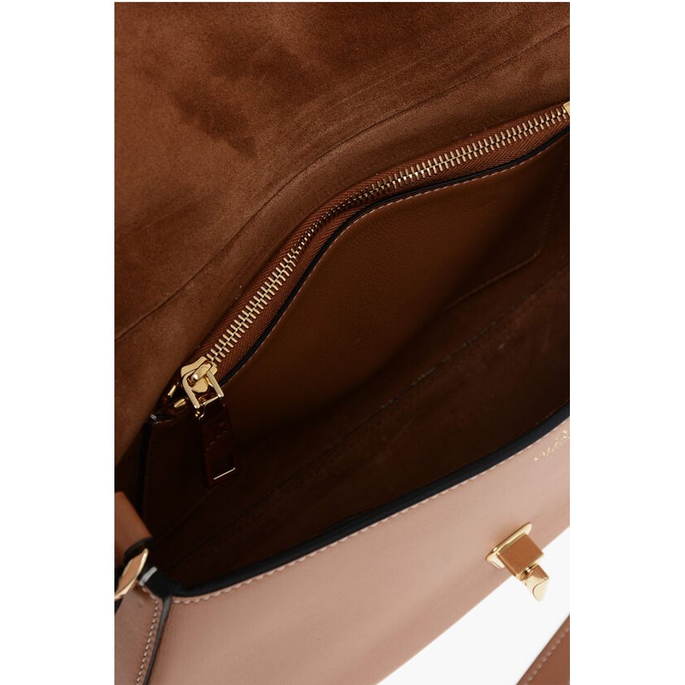 Valentino Leather Shoulder Bag with Logoed Buckle