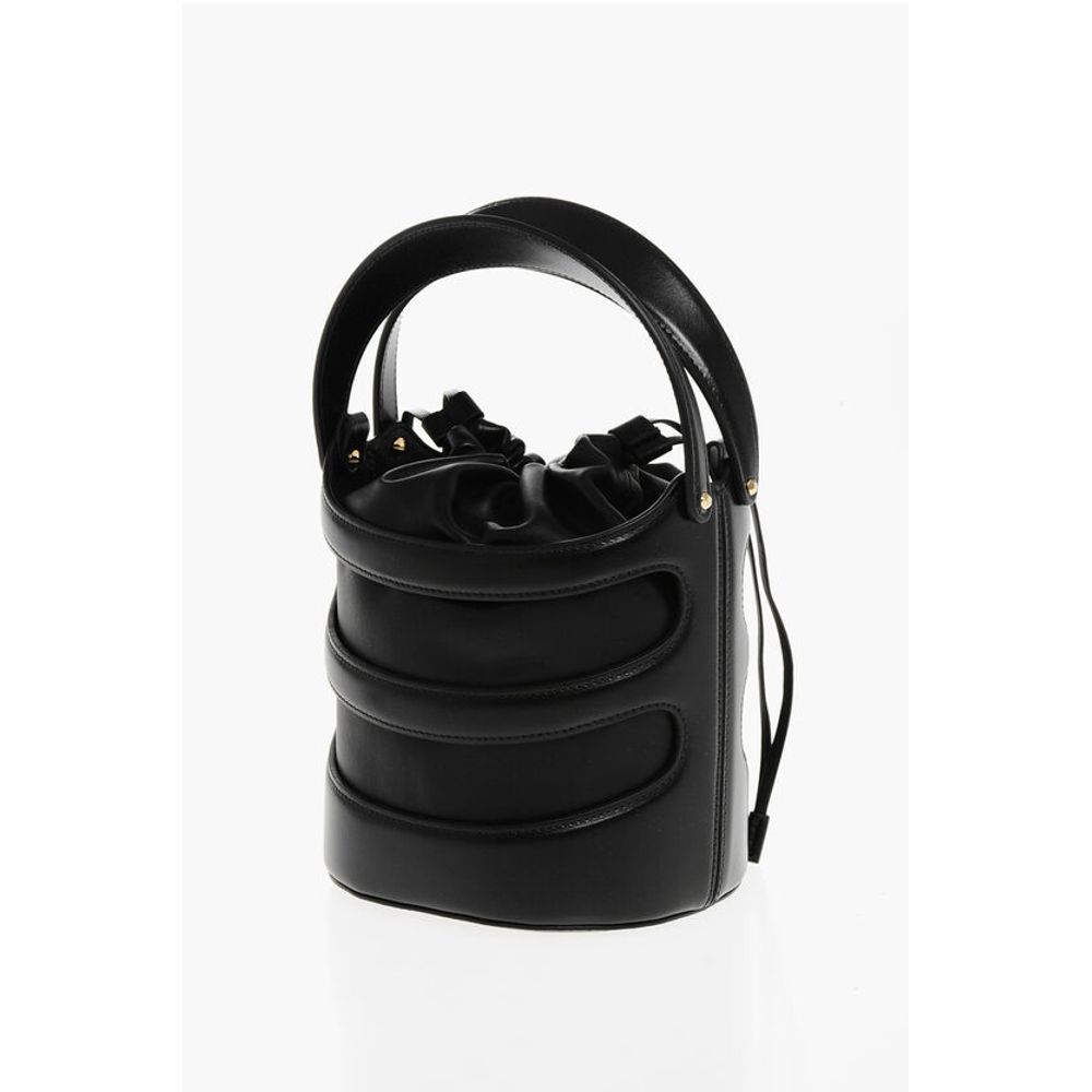 Alexander McQueen Leather THE RISE Bucket Bag with Removable Shoulder Strap
