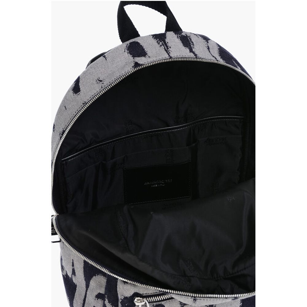 Alexander McQueen Jacquard Denim METROPOLITAN Backpack with Monogram Motif