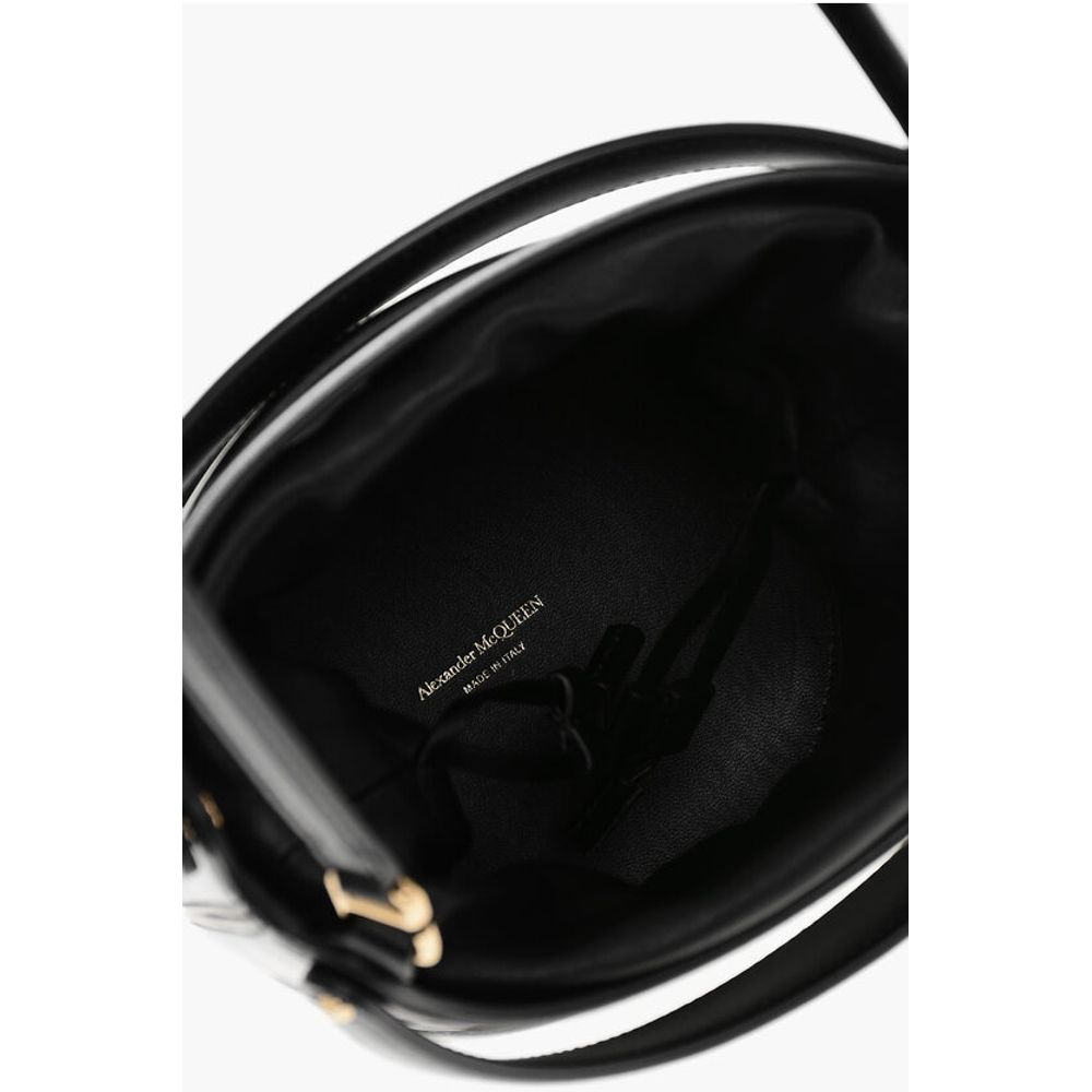 Alexander McQueen Leather THE RISE Bucket Bag with Removable Shoulder Strap