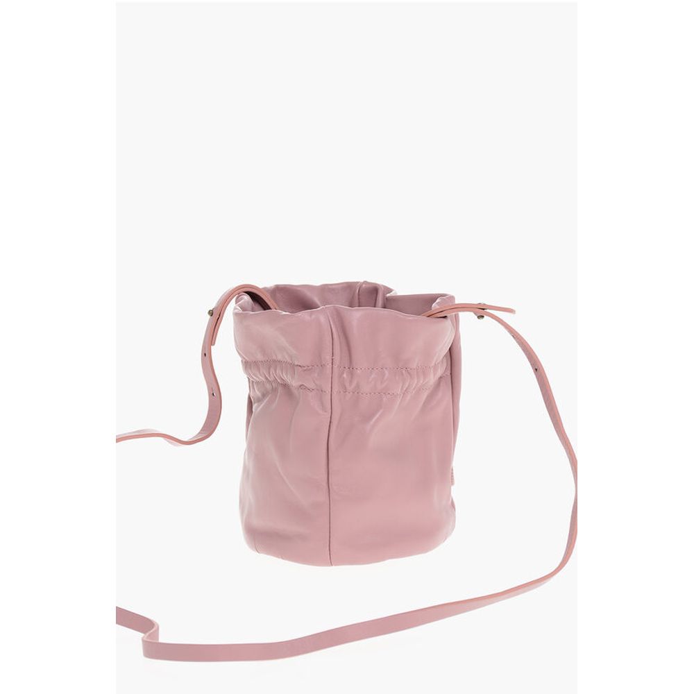 Dsquared² Leather Bucket Bag with Removable Shoulder Strap