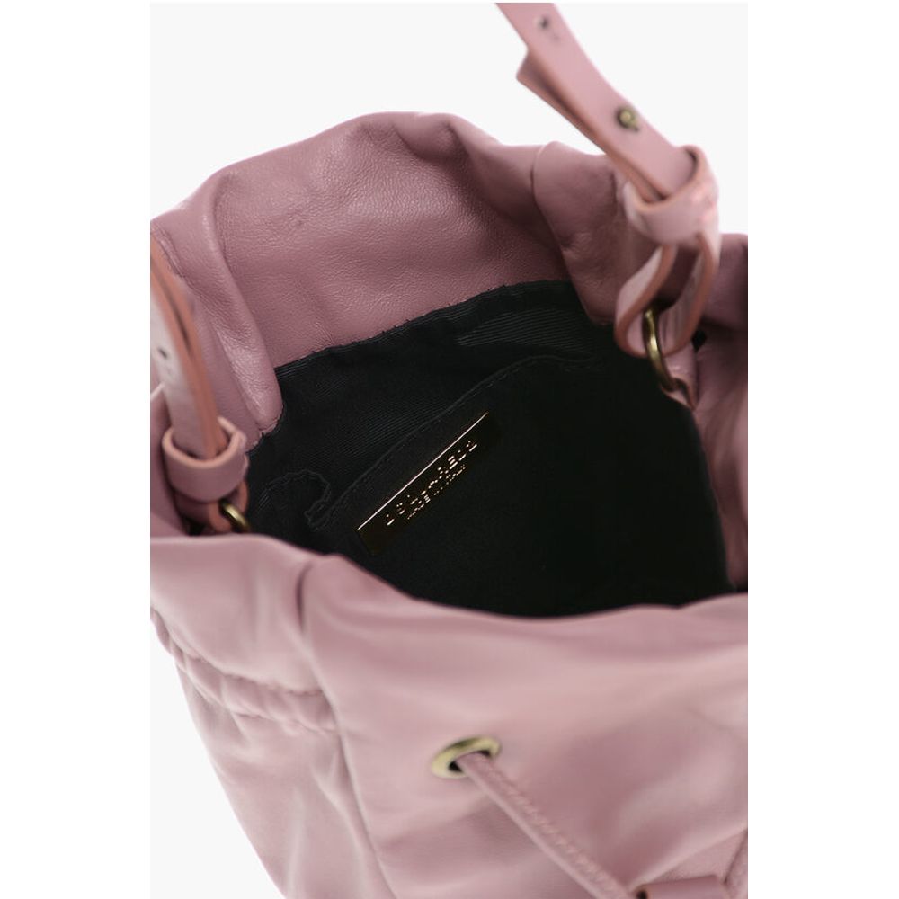 Dsquared² Leather Bucket Bag with Removable Shoulder Strap