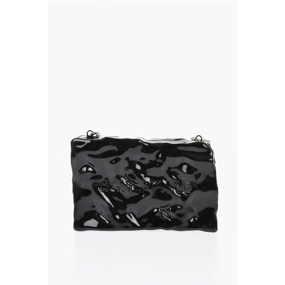 Off-White Embossed Crushed Sculpture Rigid Clutch