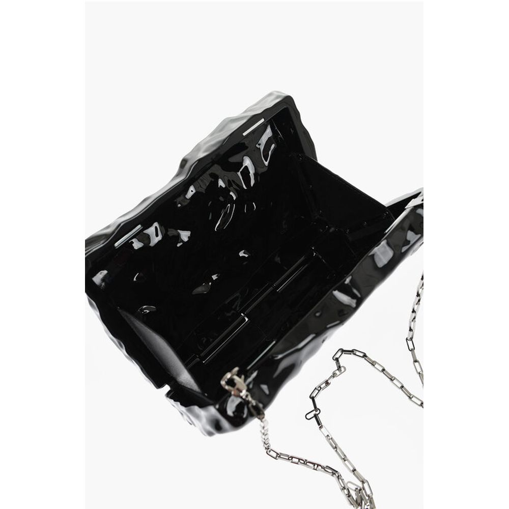 Off-White Embossed Crushed Sculpture Rigid Clutch