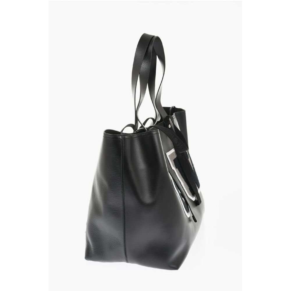 Off-White Leather DAY OFF VARSITY Weekend Bag with Contrasting Patches