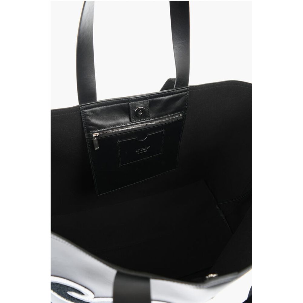 Off-White Leather DAY OFF VARSITY Weekend Bag with Contrasting Patches