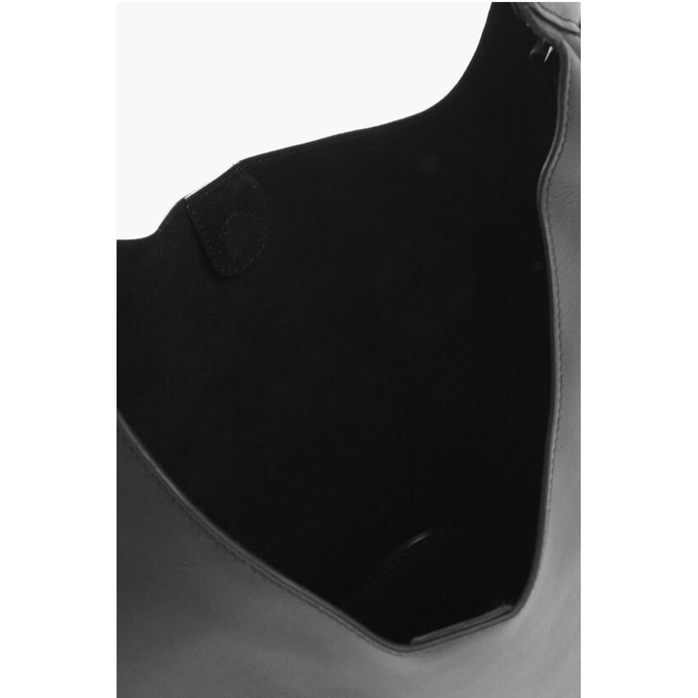 Off-White Solid Color Leather METROPOLITAN Hobo Bag