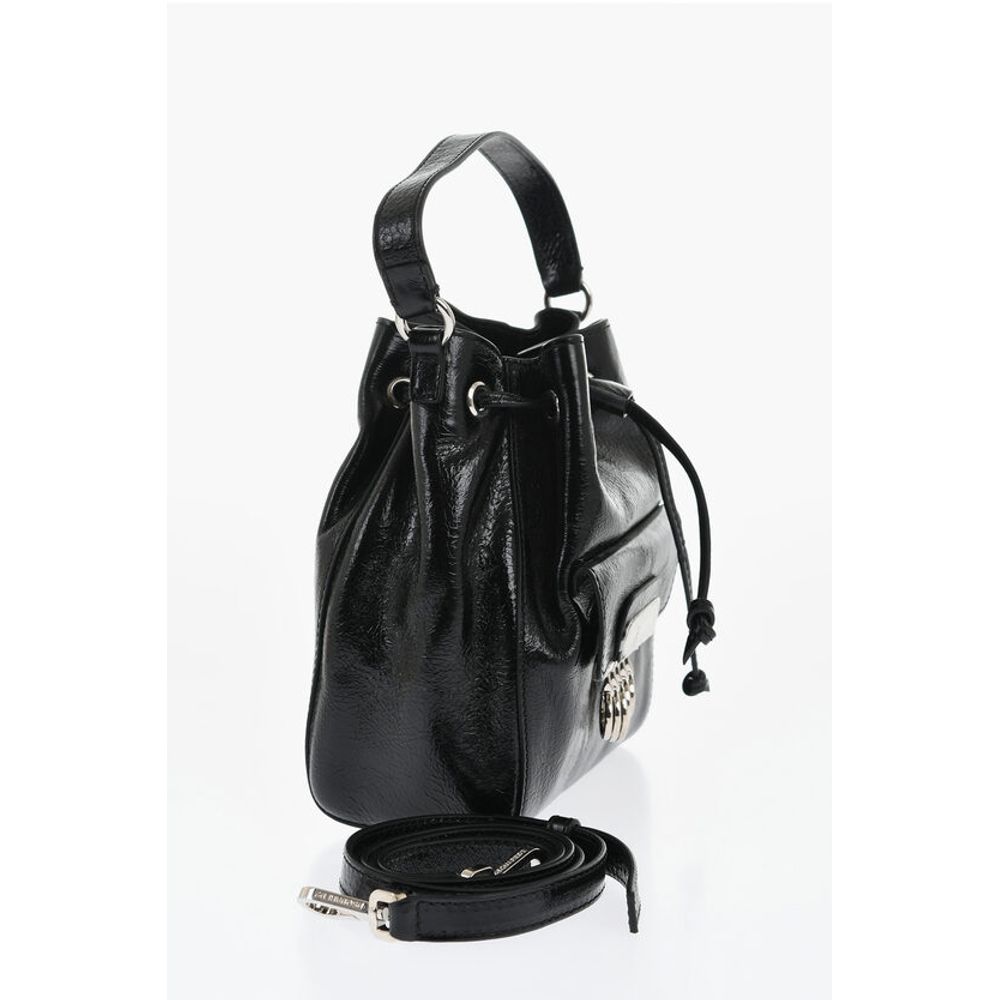 Dsquared² Vinil Leather Bucket Bag with Metallic Detail