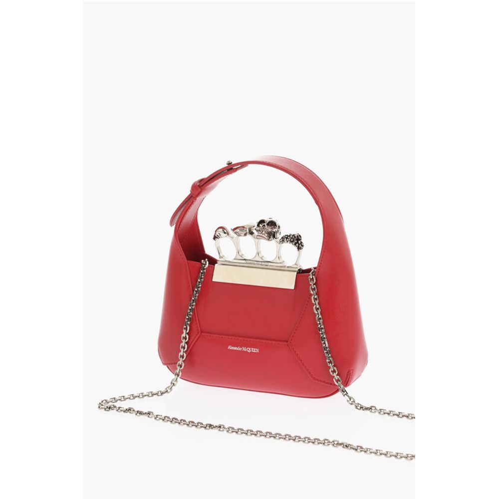 Alexander McQueen Leather JEWELLED MINI Bag with Removable Chain Shoulder Stra