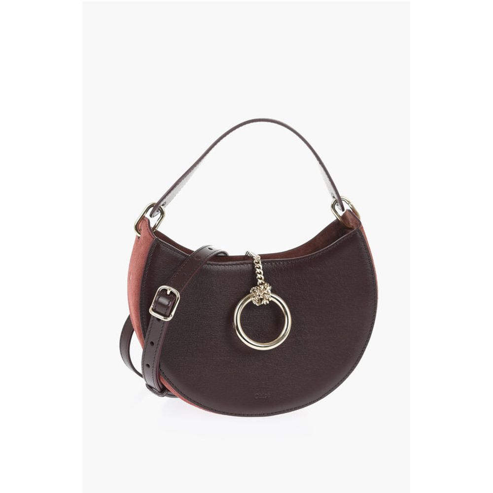 Chloé Solid Color Leather Hobo Bag with Suede Detail