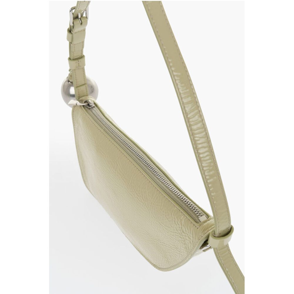 Burberry Patent Leather SHIELD SLING Shoulder Bag with Silver-Tone Ch