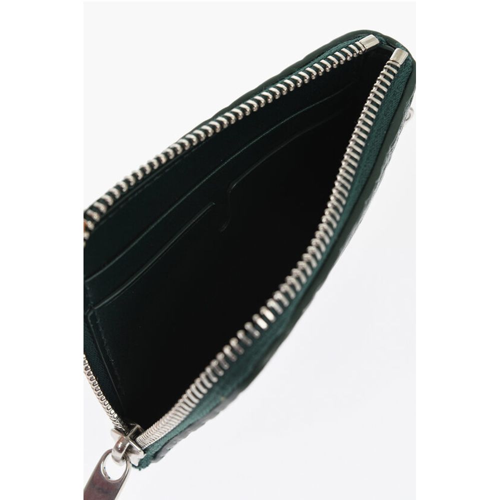 Burberry Textured Leather Wallet with Silver-Tone Chain