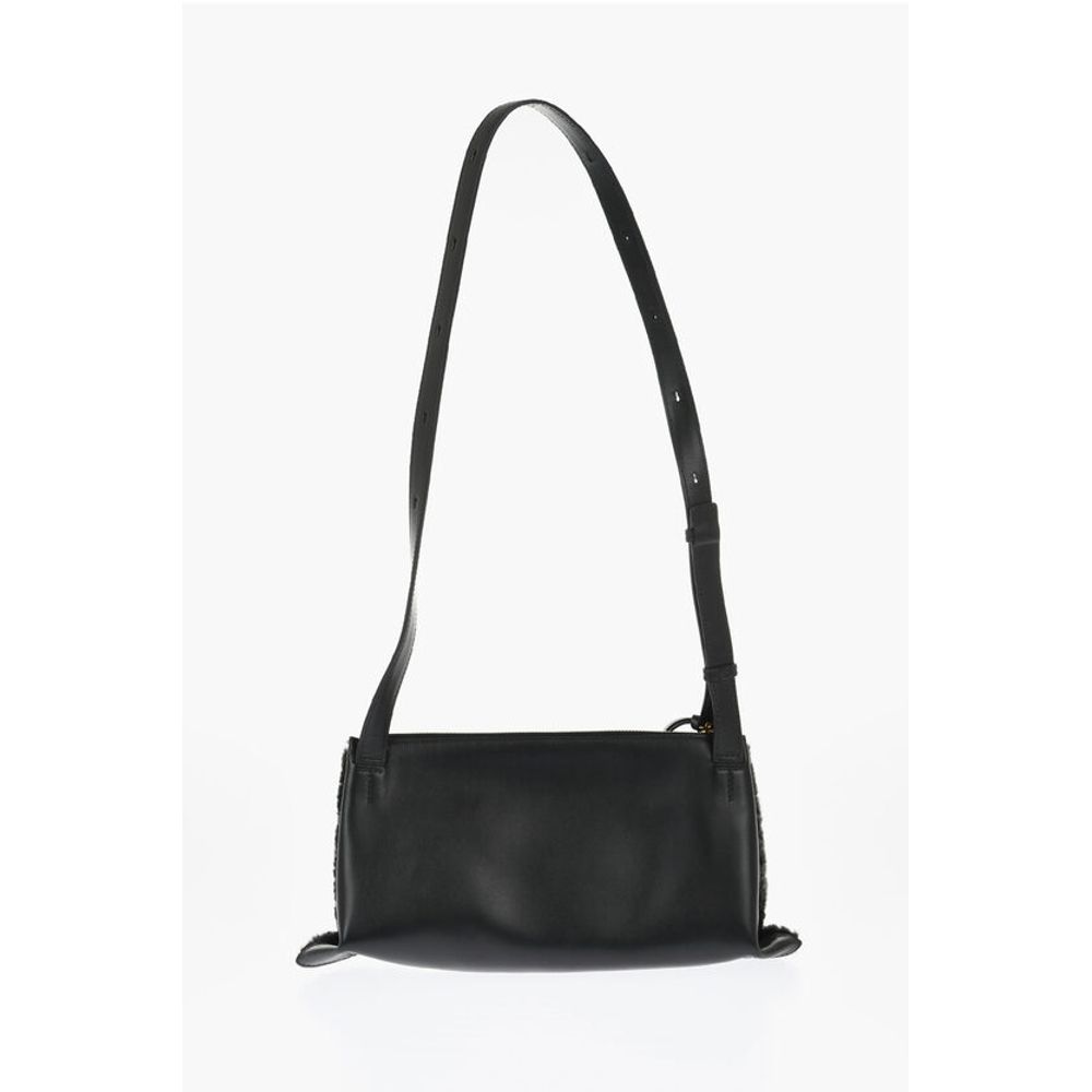 Jil Sander Shearling EMPIRE Shoulder Bag with Adjustable Strap