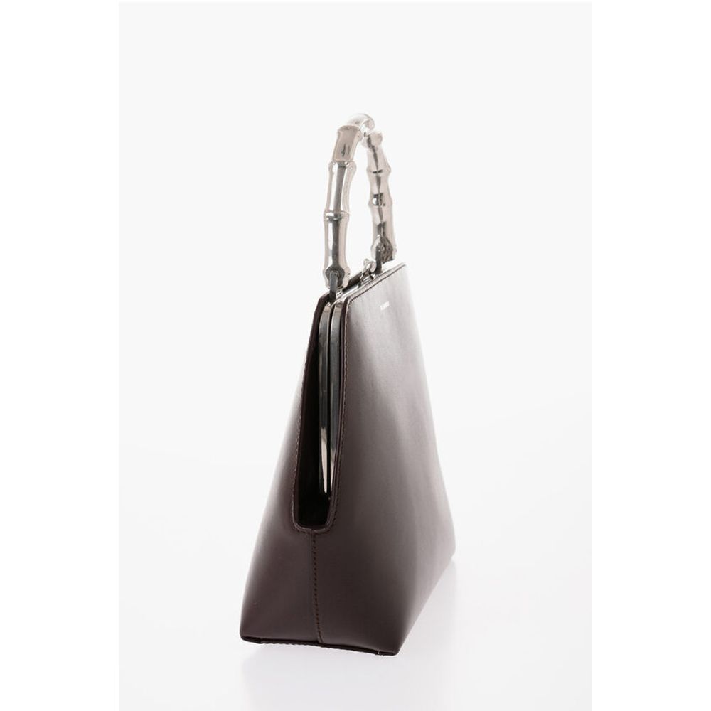 Jil Sander Leather Handbag with Clasp Closure
