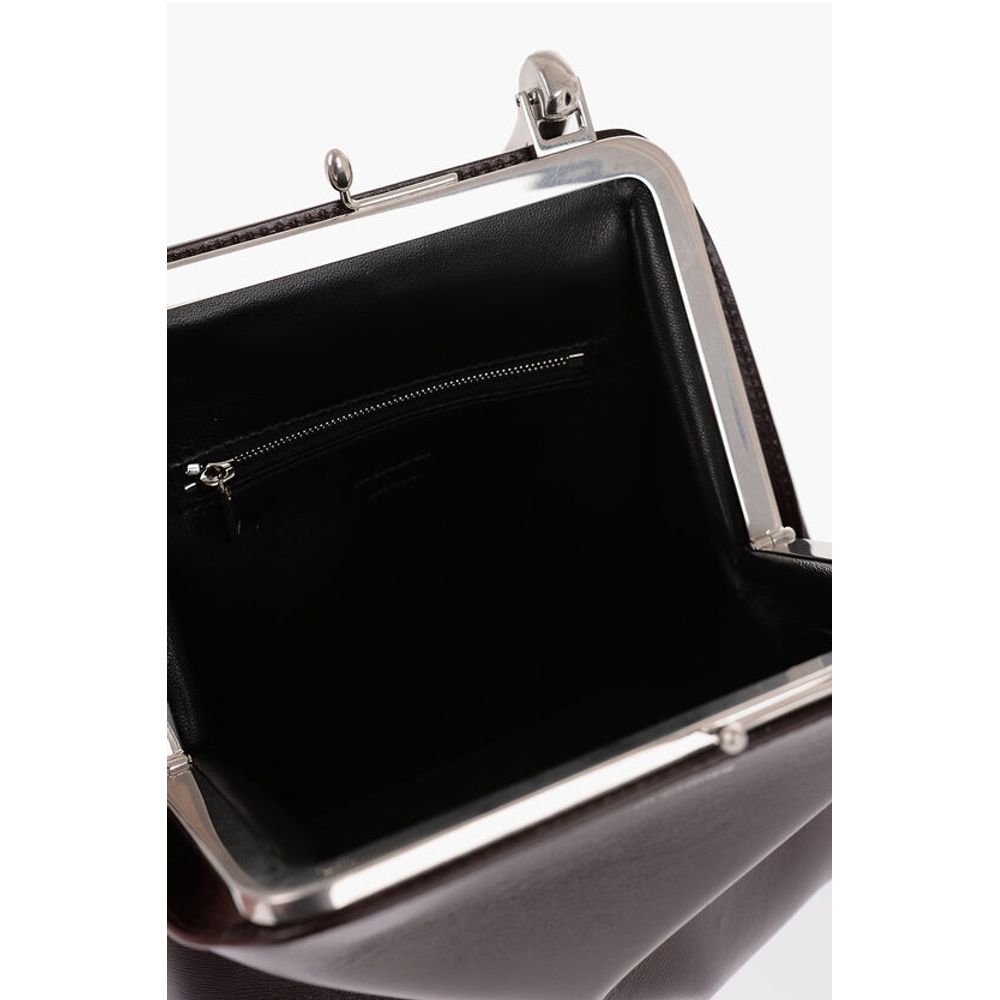 Jil Sander Leather Handbag with Clasp Closure