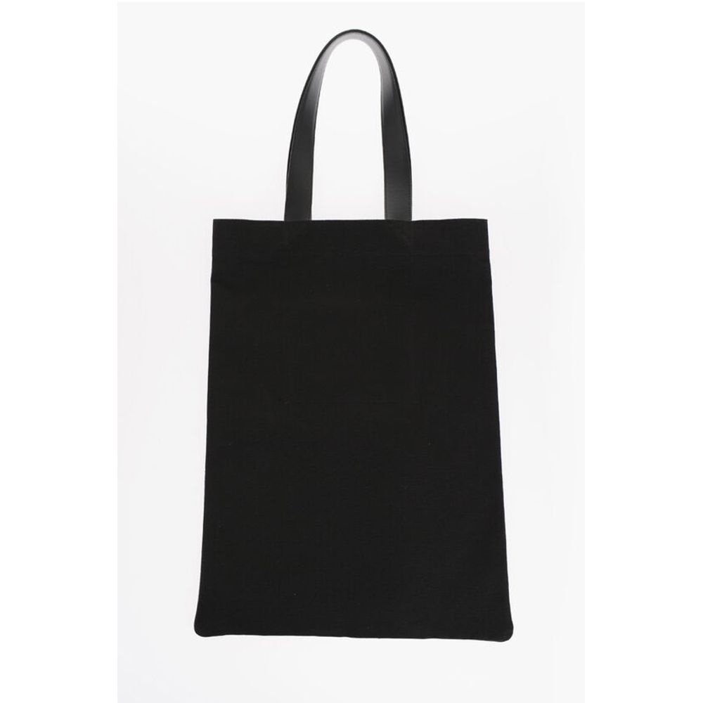 Jil Sander Canvas Shopper Bag with Leather Handles