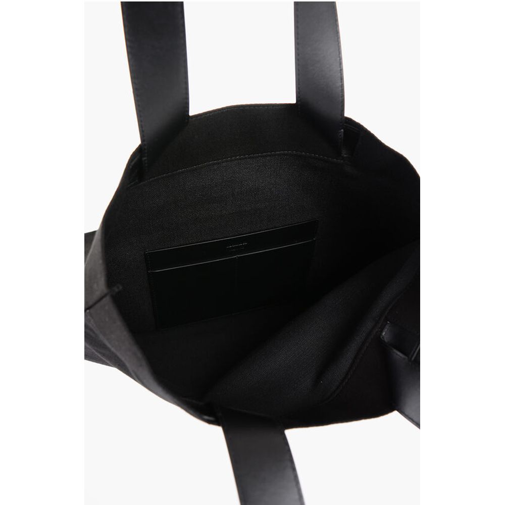 Jil Sander Canvas Shopper Bag with Leather Handles