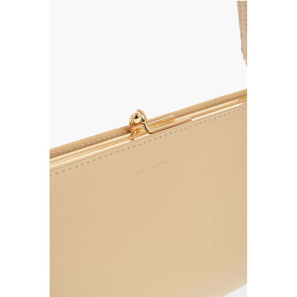 Jil Sander Leather Handbag with Removable Shoulder Strap