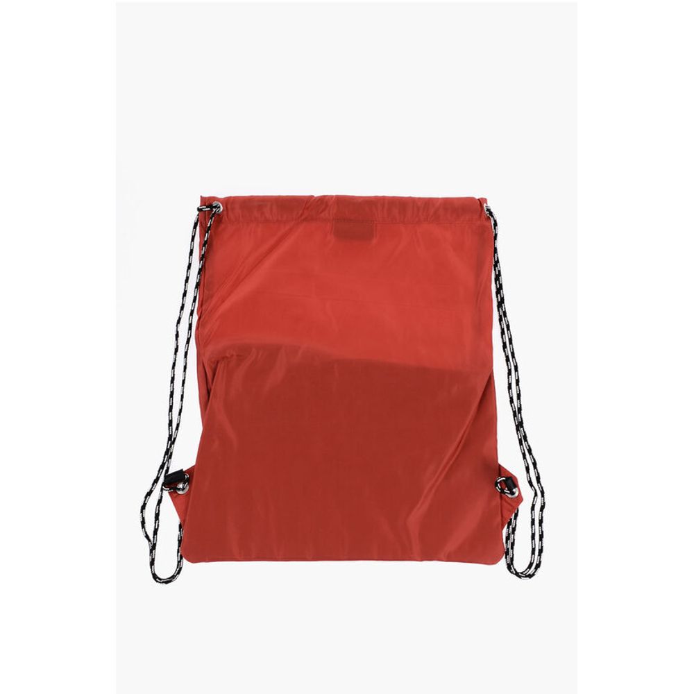 Neil Barrett Solid Color Nylon Drawstring Backpack with Monogram